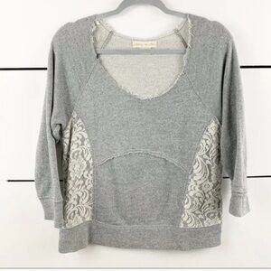 ✨STARING AT STARS Lace Trim, Raw Hem Sweatshirt. Boho